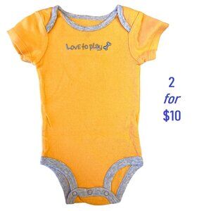 First Moments Newborn Baby 3M One Piece Love To Play 8 to 12 lbs Yellow Gray